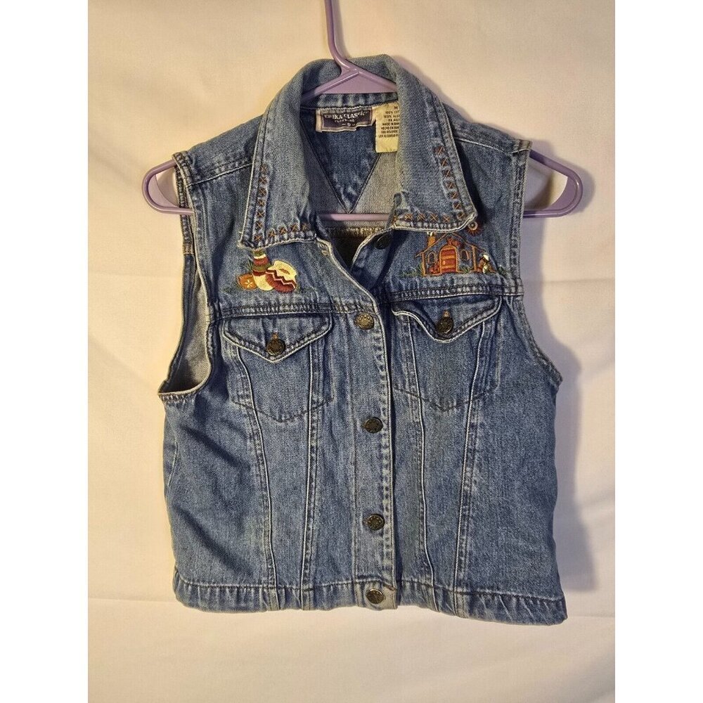 Erika Hippie Denim‎ Jean Vest Vintage Southwest Women’s boho  Medium M Y2K Indie